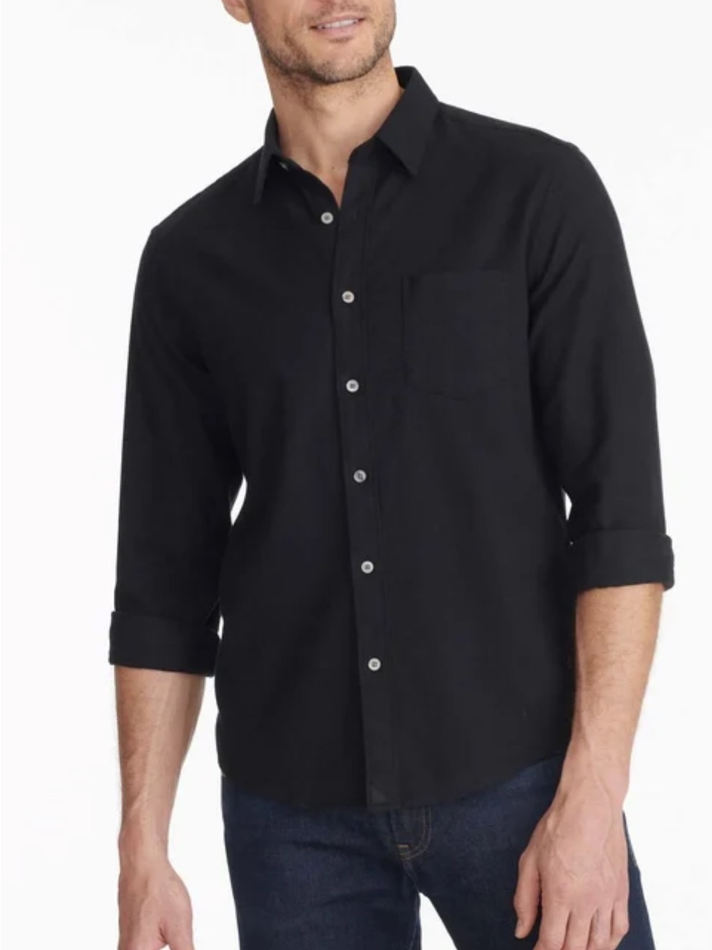 UNTUCKit - Men's Sherwood Flannel Button-down Shirt. XXL. Black
